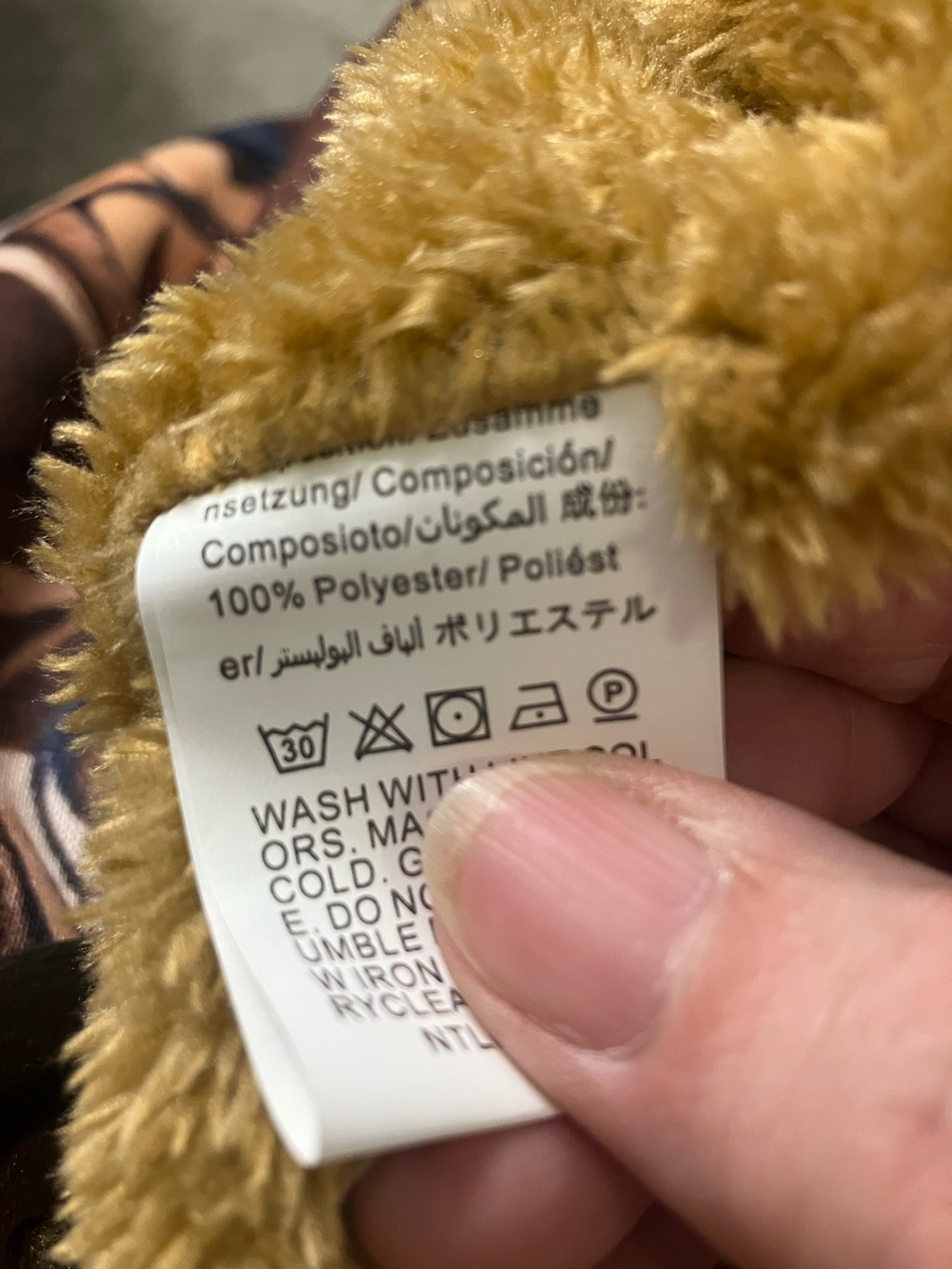 Brown Patterned Trench Coat with Gold Faux-Fur Trim - Picture 7 of 7